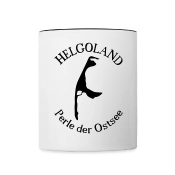 Helgoland oder Sylt - Perle der Ostsee - Tasse zweifarbig - Weiß/Schwarz - Vorne