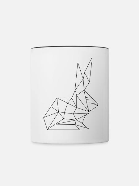 Osterhase Polygon - Tasse zweifarbig - Weiß/Schwarz