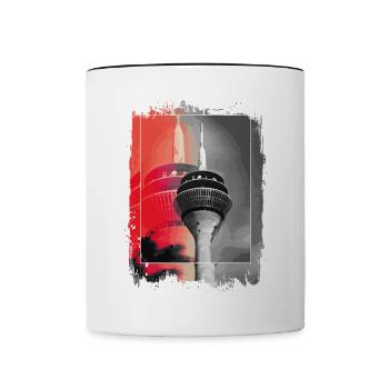 Dusseldorf Skyline TV Tower Germany City - Contrasting Mug - white/black - Front