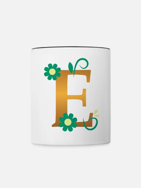 E - Tasse zweifarbig - Weiß/Schwarz