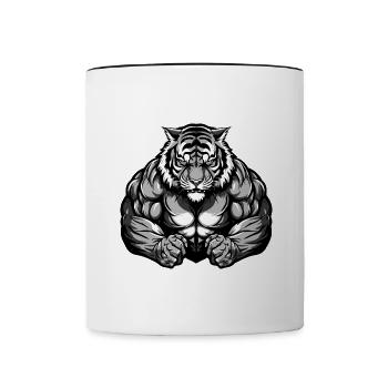 Muscles de musculation Tiger Beast - Mug contrasté - blanc/noir - Devant