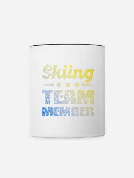 Skiing Team - Tasse zweifarbig - Weiß/Schwarz