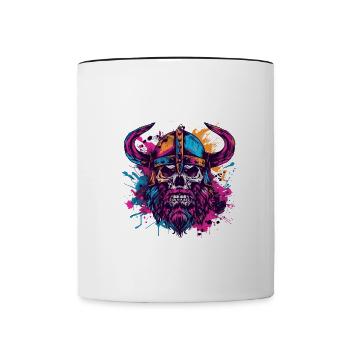 Viking Skeleton - Contrasting Mug - white/black - Front