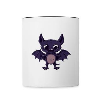 Fledermaus Halloween Zombie - Tasse zweifarbig - Weiß/Schwarz - Vorne