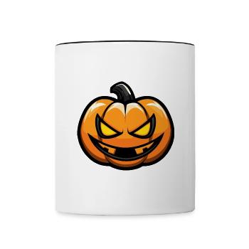 Citrouille BD d’Halloween - Mug contrasté - blanc/noir - Devant