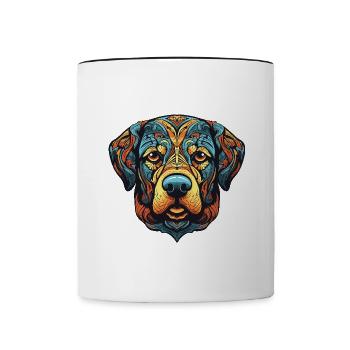 Labrador Dog Portrait Head - Contrasting Mug - white/black - Front