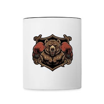Grizzly Bear Boxer MMA - Contrasting Mug - white/black - Front