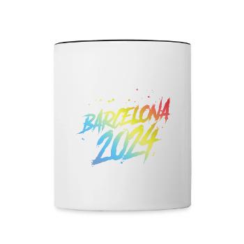 Barcelona 2024 Colorful Holiday Team - Contrasting Mug - white/black - Front