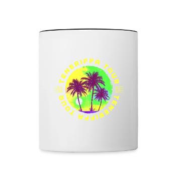 Tenerife Tour Palm Tree Holidays - Contrasting Mug - white/black - Front