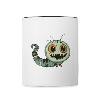 Wurm Halloween Zombie - Tasse zweifarbig - Weiß/Schwarz - Vorne