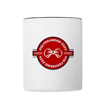 Polterabend 2024 - Tasse zweifarbig - Weiß/Schwarz - Vorne
