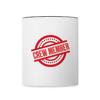 Crew Mitglied - Tasse zweifarbig - Weiß/Schwarz - Vorne