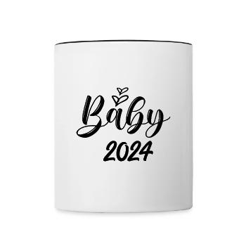 Bébé 2024 Grossesse Annonce la naissance du bébé - Mug contrasté - blanc/noir - Devant