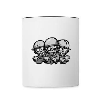 Zombies Halloween Comic - Contrasting Mug - white/black - Front