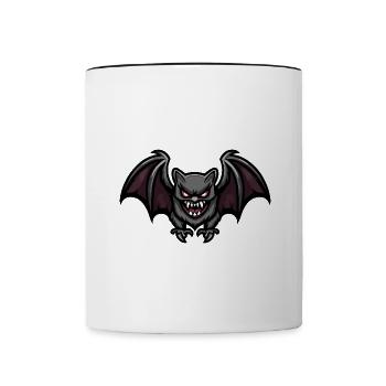 Fledermaus Halloween Comic Blutsauger - Tasse zweifarbig - Weiß/Schwarz - Vorne