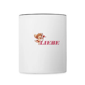 Ich Liebe Dich Amor - Tasse zweifarbig - Weiß/Schwarz - Vorne
