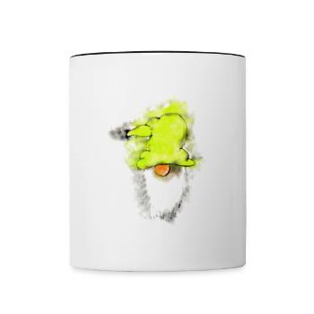 watercolour gnome with yellow hat - Tasse zweifarbig - Weiß/Schwarz - Vorne