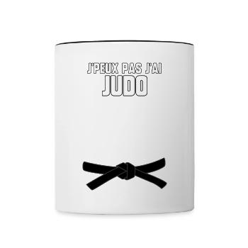 J’peux pas j’ai judo - Mug contrasté - blanc/noir - Devant