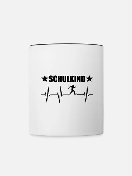 Einschulung - Tasse zweifarbig - Weiß/Schwarz