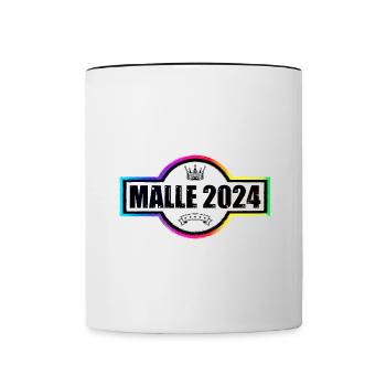Malle 2024 Bunt Krone - Tasse zweifarbig - Weiß/Schwarz - Vorne