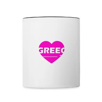 Greece 2024 Heart Love - Contrasting Mug - white/black - Front