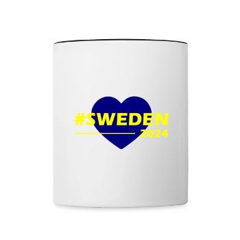 Sweden 2024 Heart Love - Contrasting Mug - white/black - Front