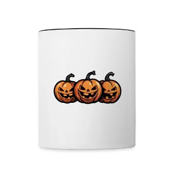Pumpkin Halloween Comic Party - Contrasting Mug - white/black - Front