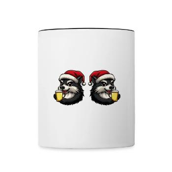 Équipe de la bière de Noël Hedgehog - Mug contrasté - blanc/noir - Devant