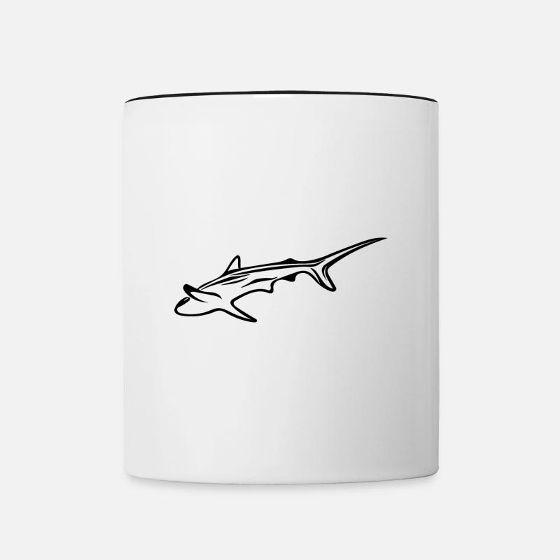 Requin élégant dans le courant de dérive - Mug contrasté - blanc/noir
