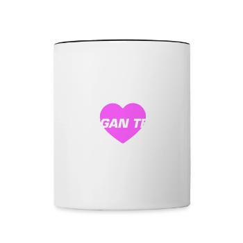Cœur d’équipe végétalien - Mug contrasté - blanc/noir - Devant