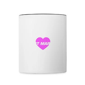 Just Married Hochzeit Herz - Tasse zweifarbig - Weiß/Schwarz - Vorne