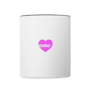 Wedding Team Heart - Contrasting Mug - white/black - Front