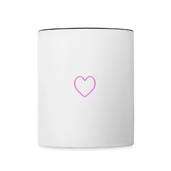 Cœur du Fan Club - Mug contrasté - blanc/noir - Devant