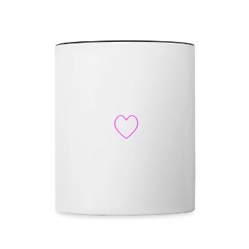 Cœur de l’équipe de fléchettes - Mug contrasté - blanc/noir - Devant