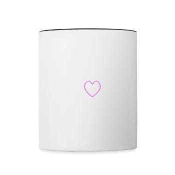 Cœur d’équipage de course - Mug contrasté - blanc/noir - Devant