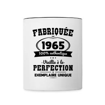 Anniversaire 60 ans - Fabriquée en 1965 - Mug contrasté - blanc/noir - Devant