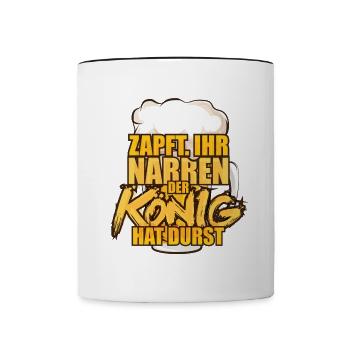 JGA Malle Bierkönig Tshirt - Tasse zweifarbig - Weiß/Schwarz - Vorne