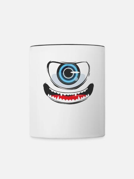 Monster Costume T-Shirt For Kids - Contrasting Mug - white/black