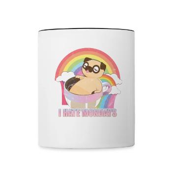 I Hate Mondays Coffee Dog T-Shirt - Contrasting Mug - white/black - Front