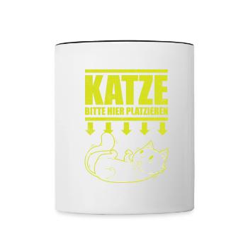 Chaton s'il vous plaît placer ici t-shirt - Mug contrasté - blanc/noir - Devant