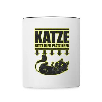Chaton s'il vous plaît placer ici t-shirt - Mug contrasté - blanc/noir - Devant