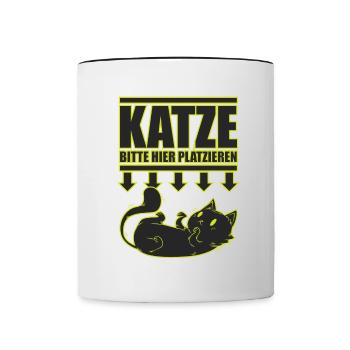 Chaton s'il vous plaît placer ici t-shirt - Mug contrasté - blanc/noir - Devant
