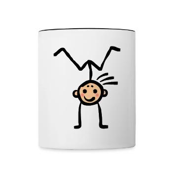 Sporty sports gymnastics handstand - Contrasting Mug - white/black - Front