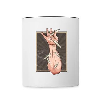 Salt Bae Meme 420 Cannabis Geschenk Tshirt - Tasse zweifarbig - Weiß/Schwarz - Vorne