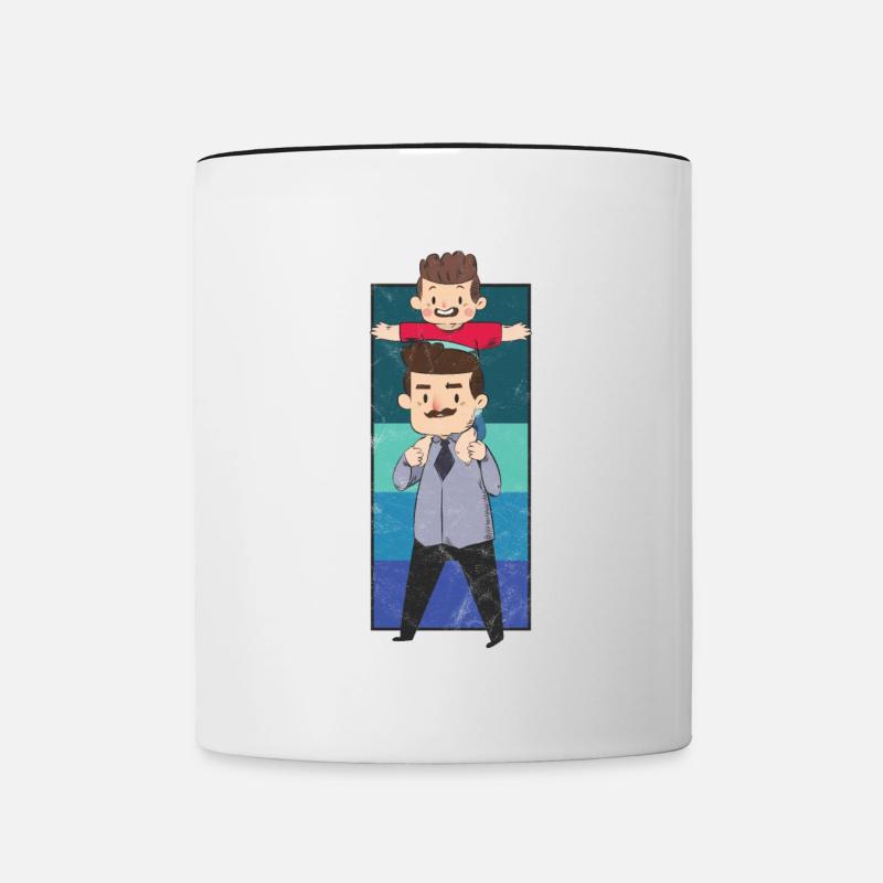 Father Son Fathers Day Dad Saying Tshirt - Contrasting Mug - white/black