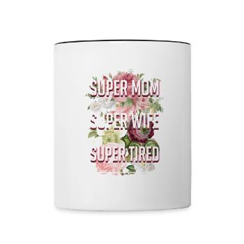 Kinder Muttertag Tshirt Geschenk Mutter Mami - Tasse zweifarbig - Weiß/Schwarz - Vorne