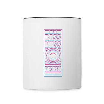Techno ACID Psytrance Der Bass Fickt - Tasse zweifarbig - Weiß/Schwarz - Vorne