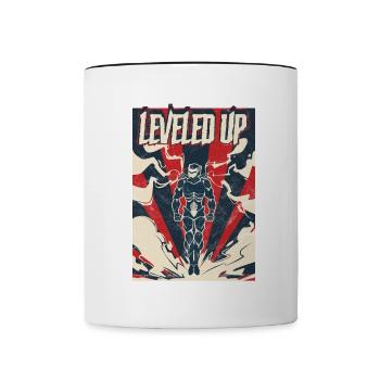 Gaming Gamblers Gamer Level Up - Contrasting Mug - white/black - Front