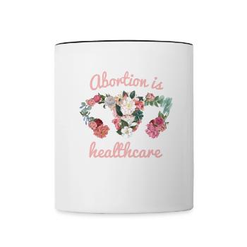 Abortion is Healthcare feminism - Contrasting Mug - white/black - Front