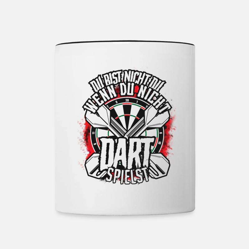 Joueur de fléchettes - Mug contrasté - blanc/noir